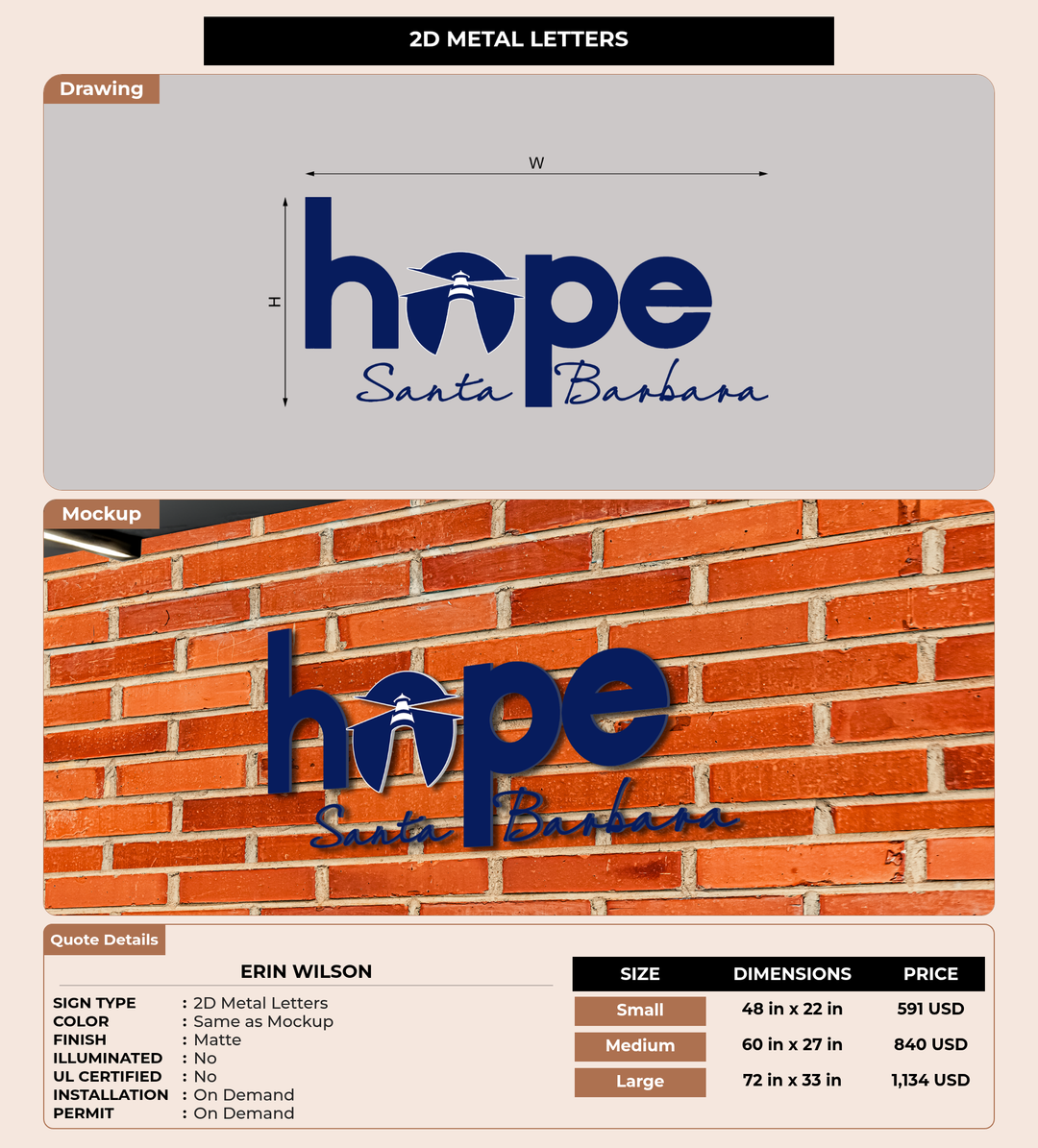 CUSTOM MOCKUP SIGN FOR Erin Wilson