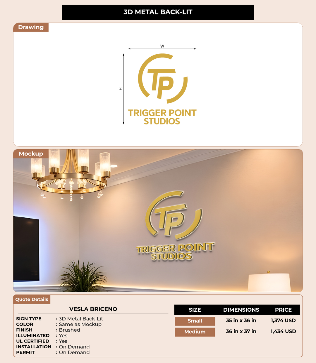 CUSTOM MOCKUP SIGN FOR Vesla Briceno