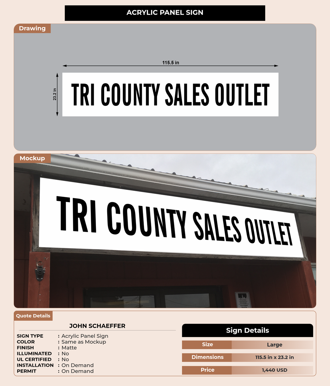CUSTOM MOCKUP SIGN FOR John Schaeffer