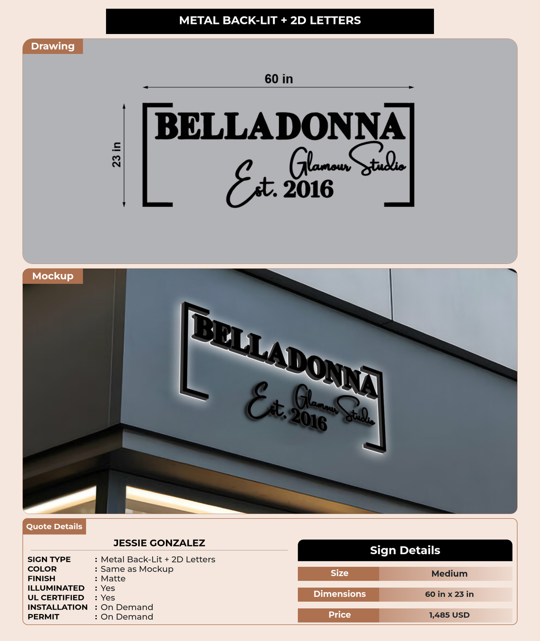 CUSTOM MOCKUP SIGN FOR Jessie gonzalez