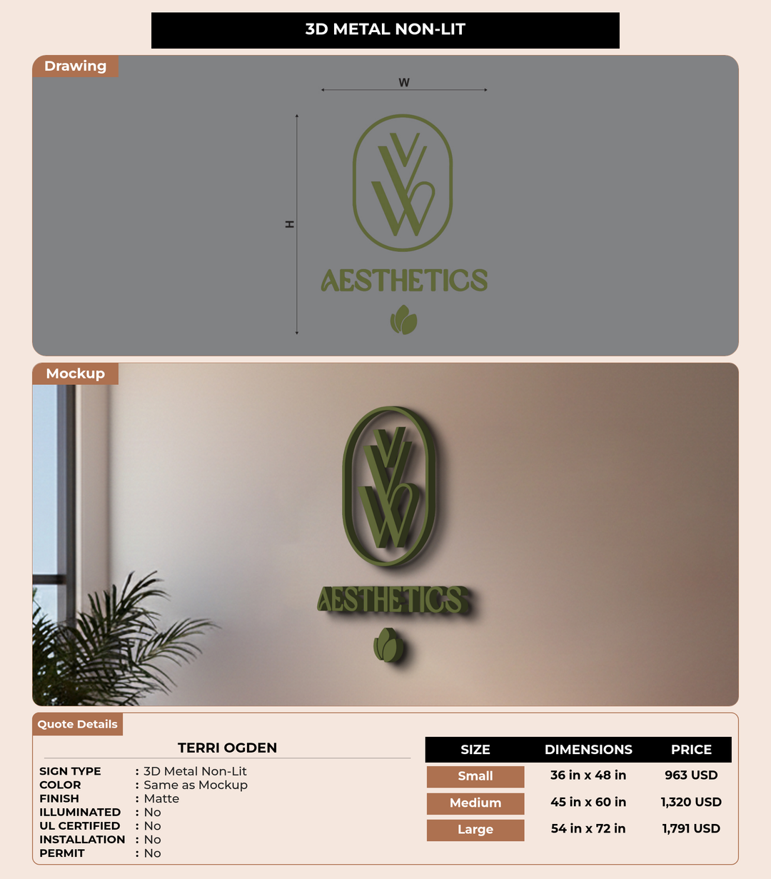CUSTOM MOCKUP SIGN FOR Terri Ogden