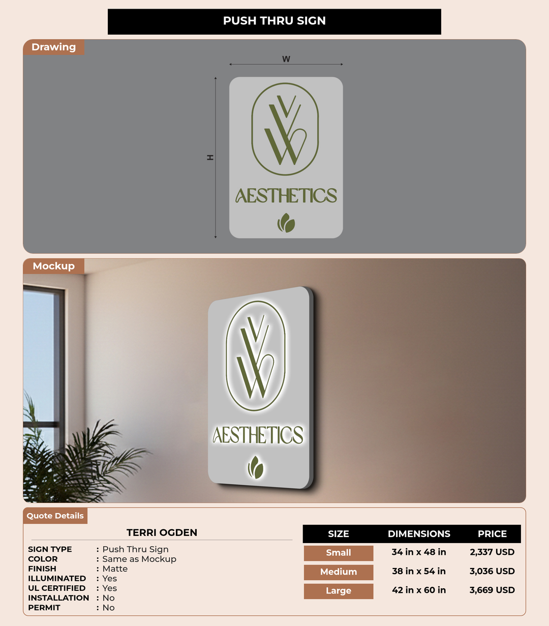 CUSTOM MOCKUP SIGN FOR Terri Ogden