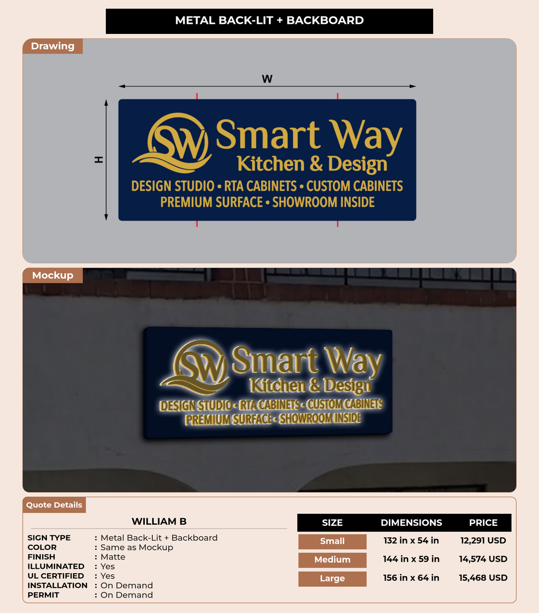 CUSTOM MOCKUP SIGN FOR William B