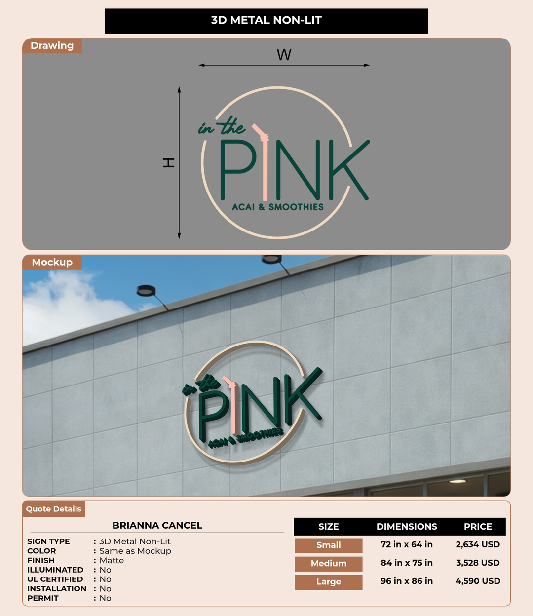 CUSTOM MOCKUP SIGN FOR Brianna Cancel