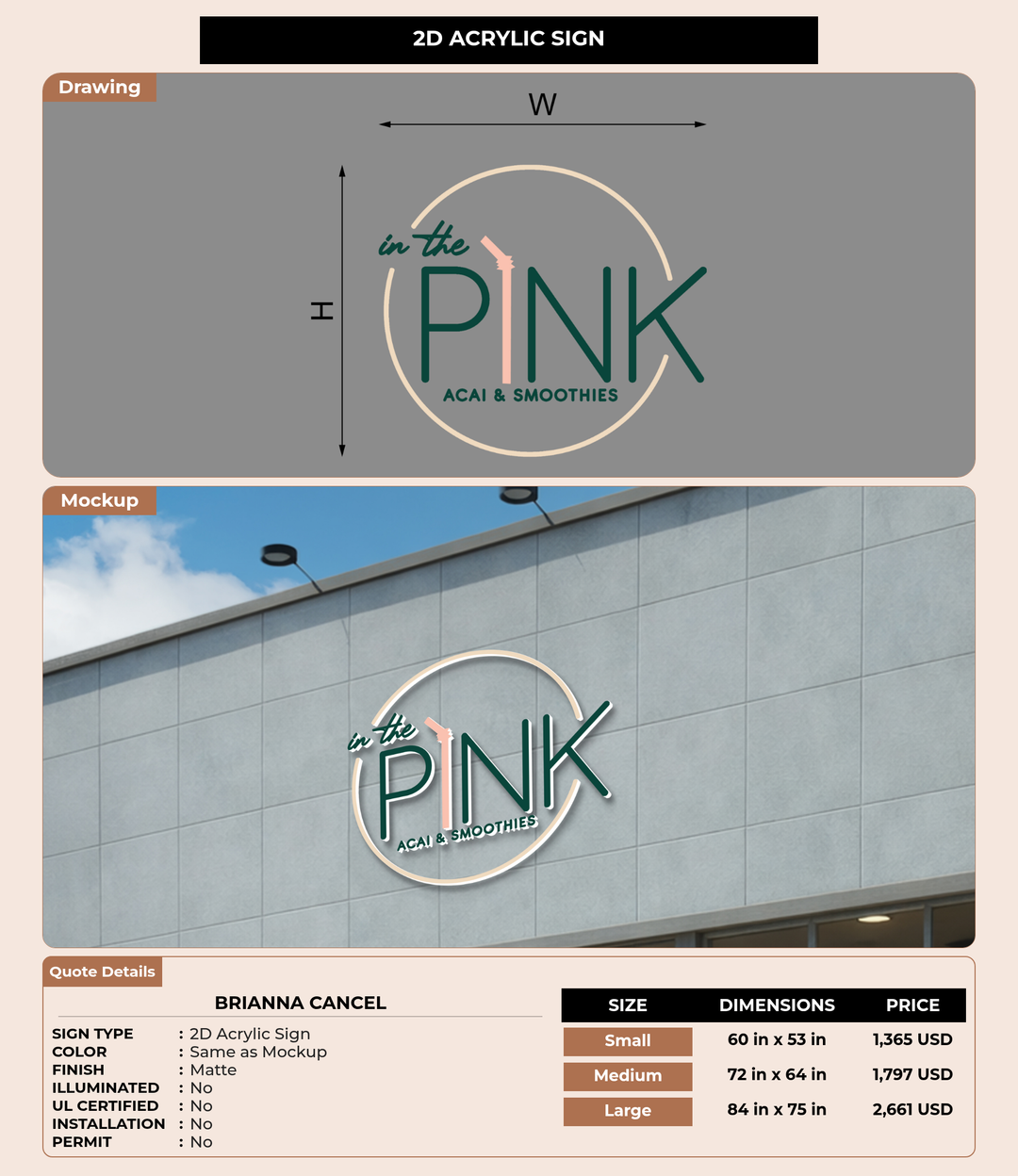 CUSTOM MOCKUP SIGN FOR Brianna Cancel