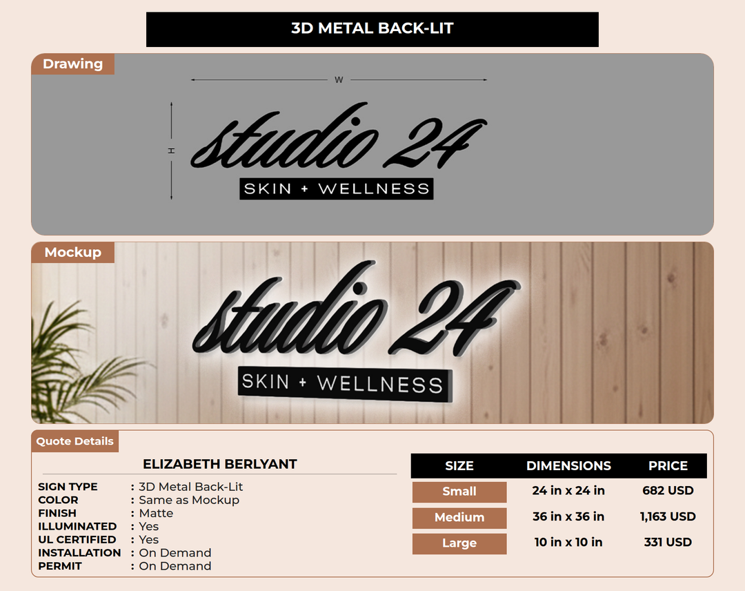 CUSTOM MOCKUP SIGN FOR Elizabeth Berlyant