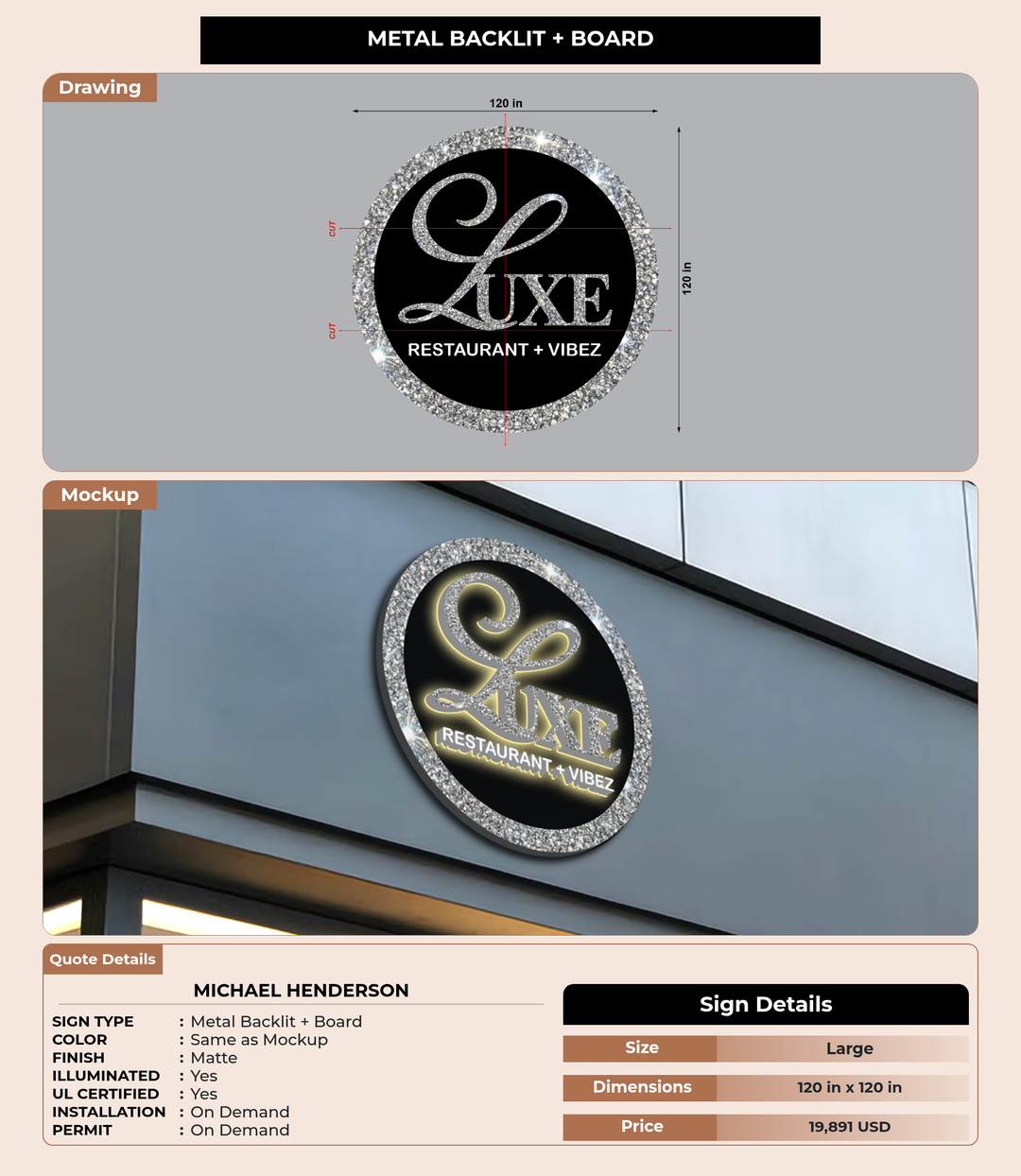CUSTOM MOCKUP SIGN FOR Michael Henderson