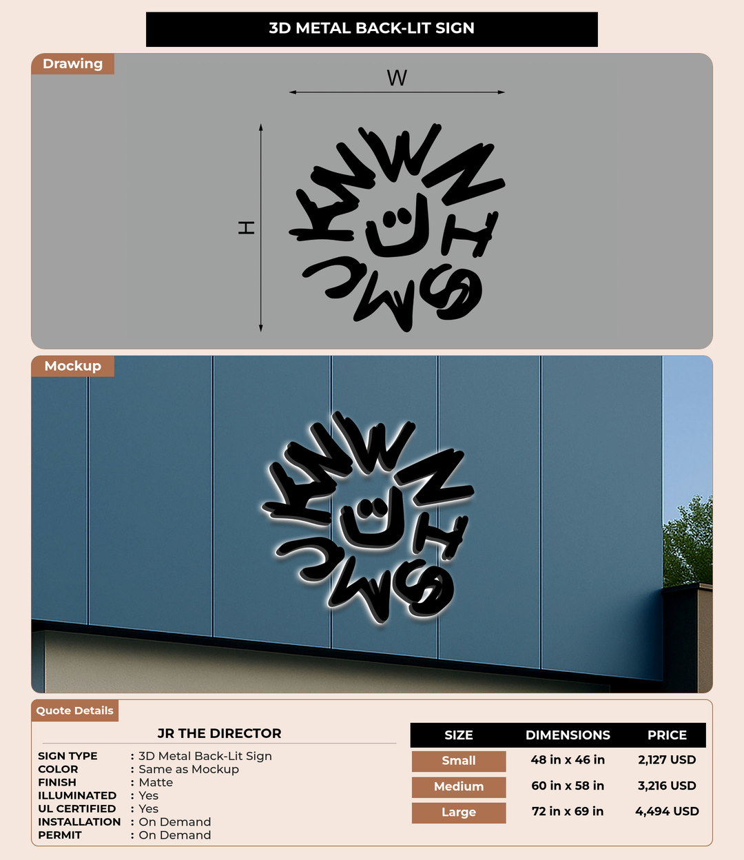 CUSTOM MOCKUP SIGN FOR Jr the Director