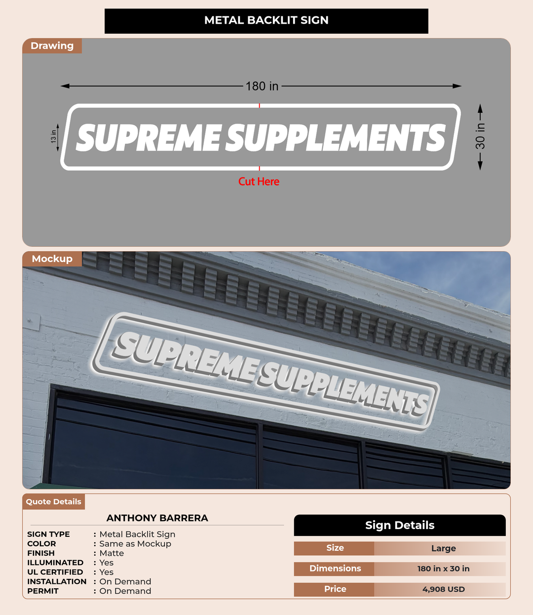 CUSTOM MOCKUP SIGN FOR Anthony Barrera
