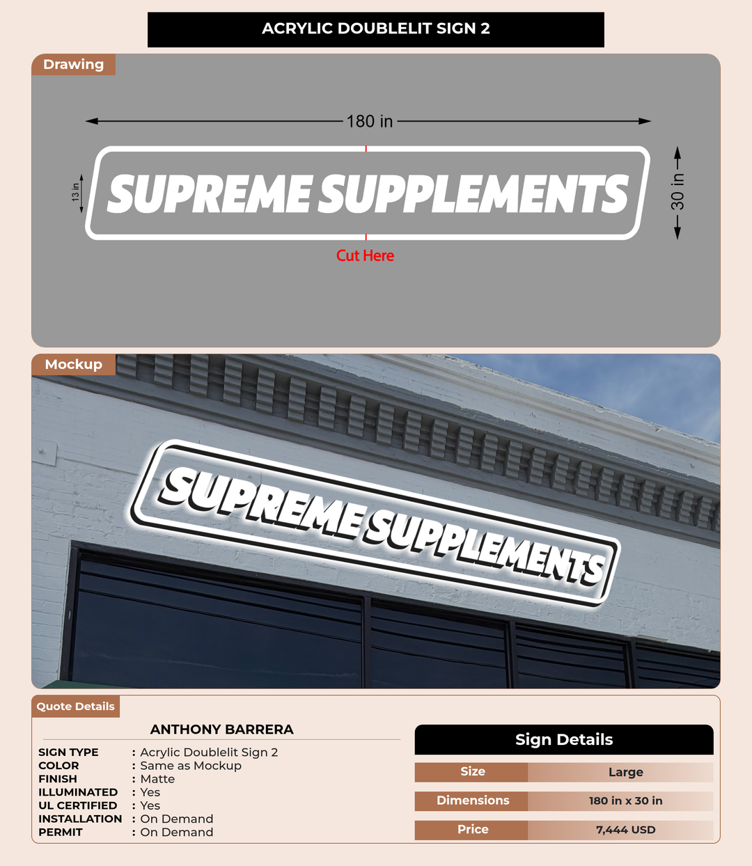 CUSTOM MOCKUP SIGN FOR Anthony Barrera