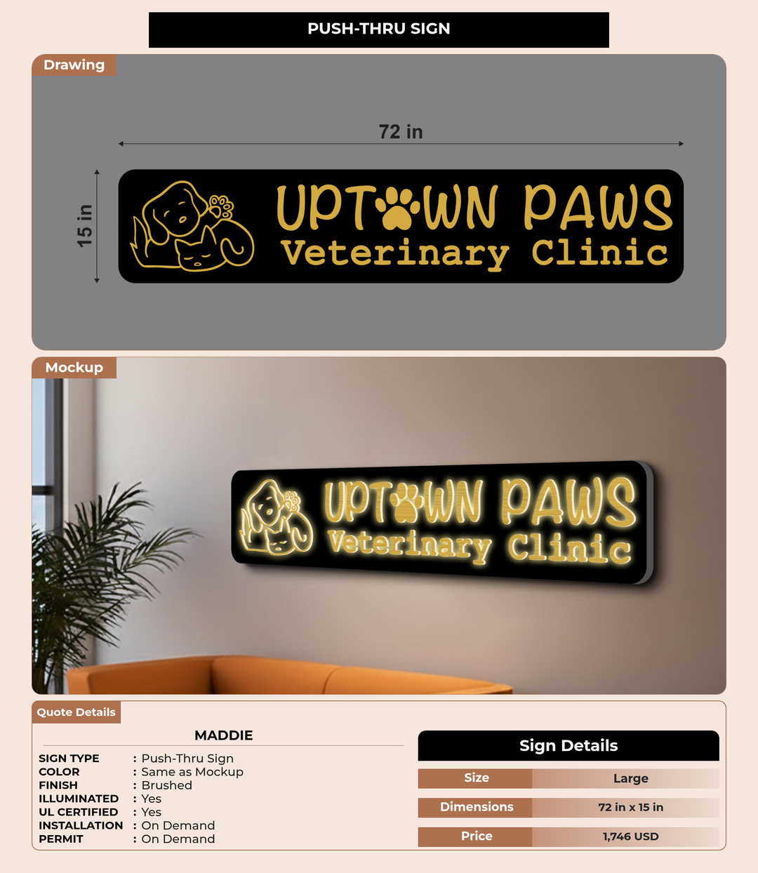 CUSTOM MOCKUP SIGN FOR Maddie