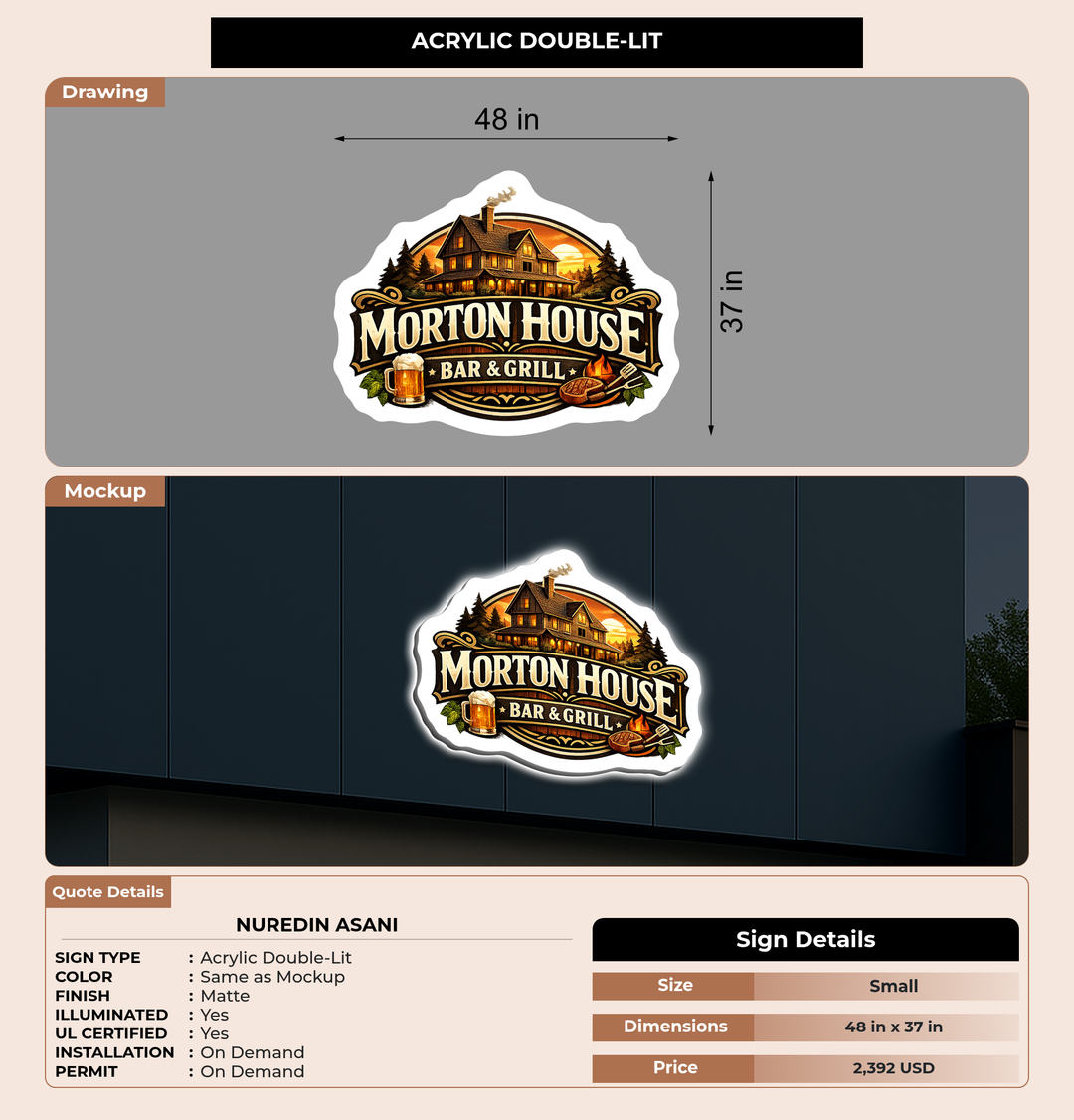 CUSTOM MOCKUP SIGN FOR Nuredin Asani