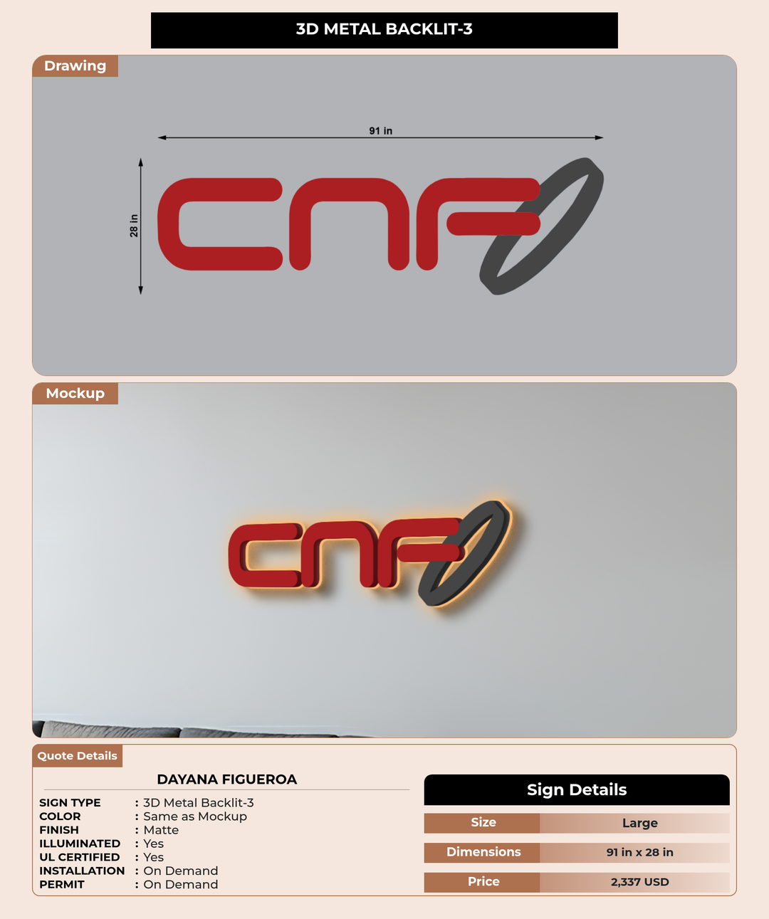 CUSTOM MOCKUP SIGN FOR Dayana Figueroa