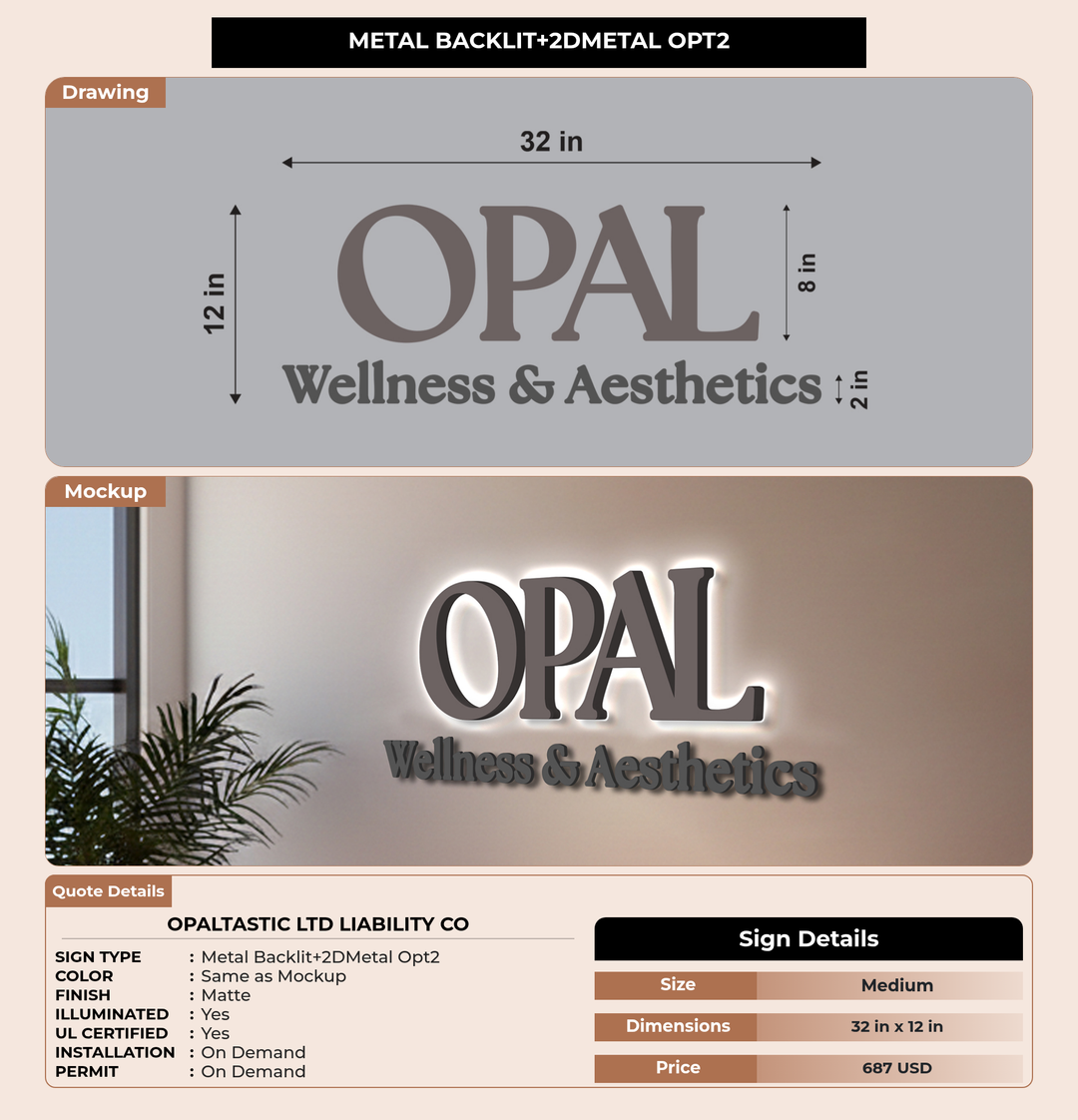 CUSTOM MOCKUP SIGN FOR Opaltastic LTD liability co