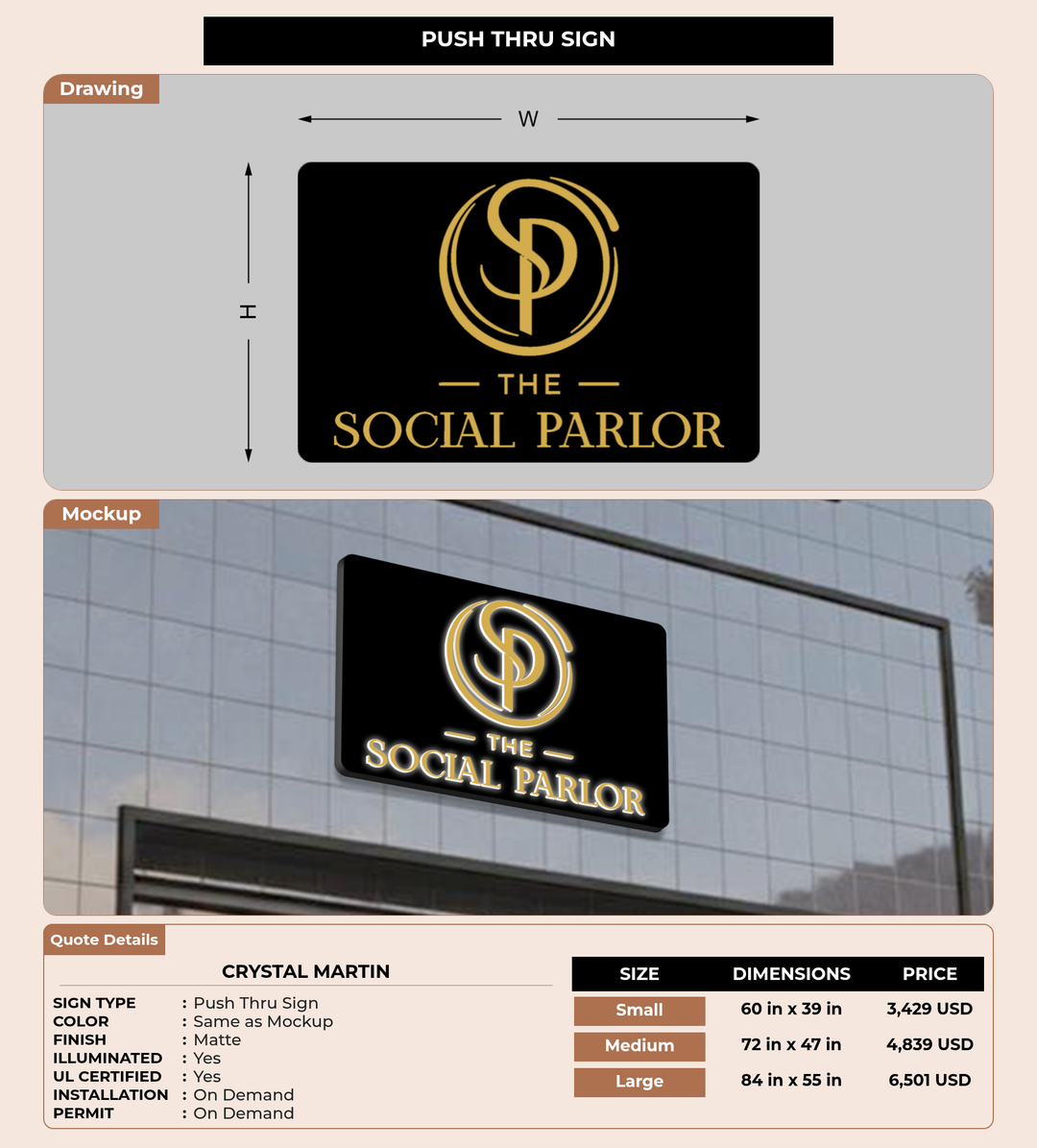 CUSTOM MOCKUP SIGN FOR Crystal Martin