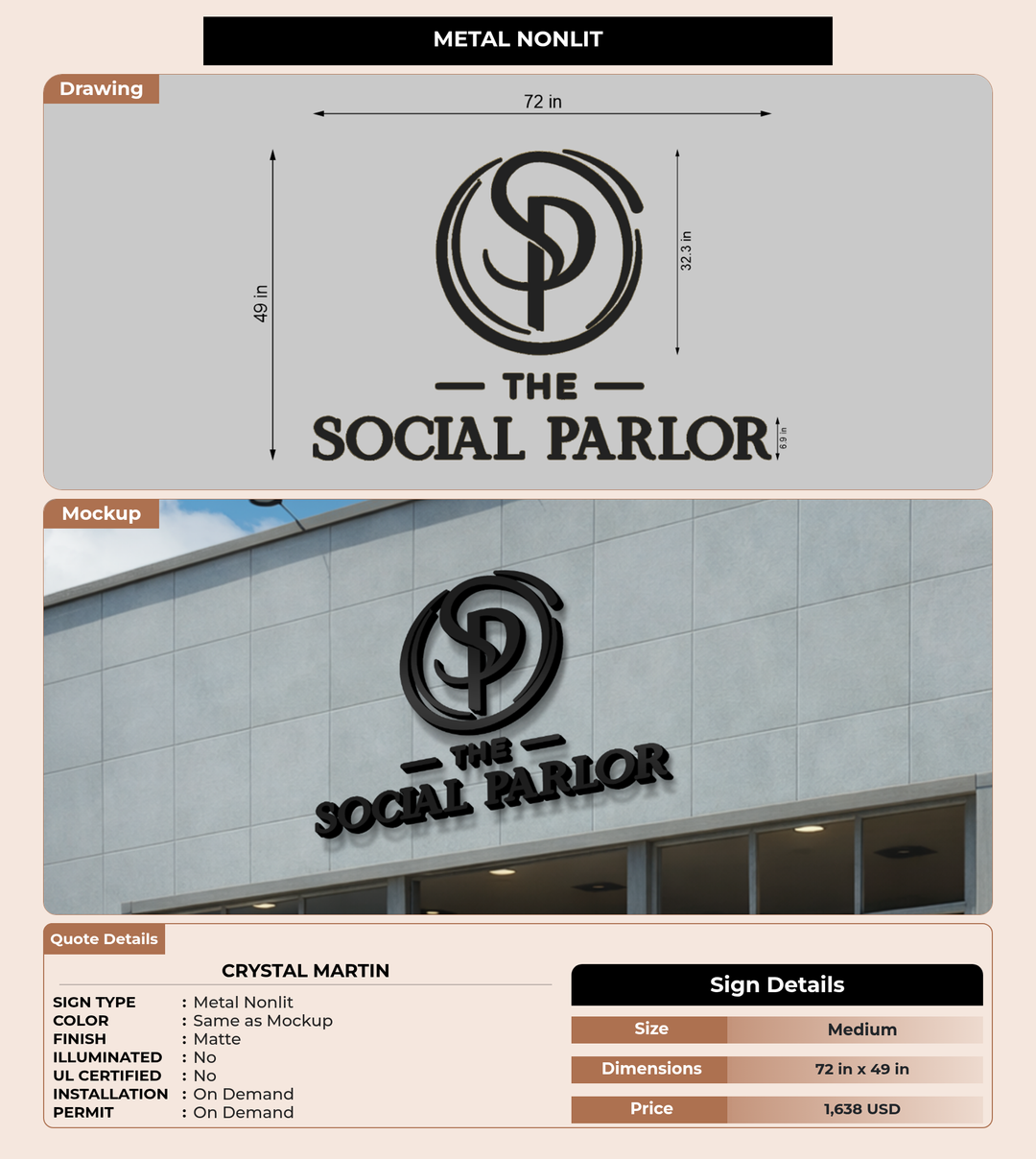 CUSTOM MOCKUP SIGN FOR Crystal Martin