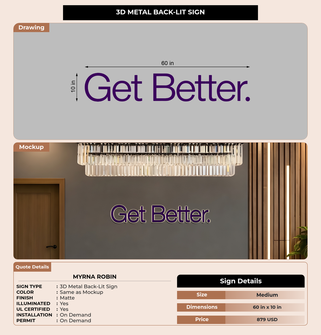 CUSTOM MOCKUP SIGN FOR Myrna Robin