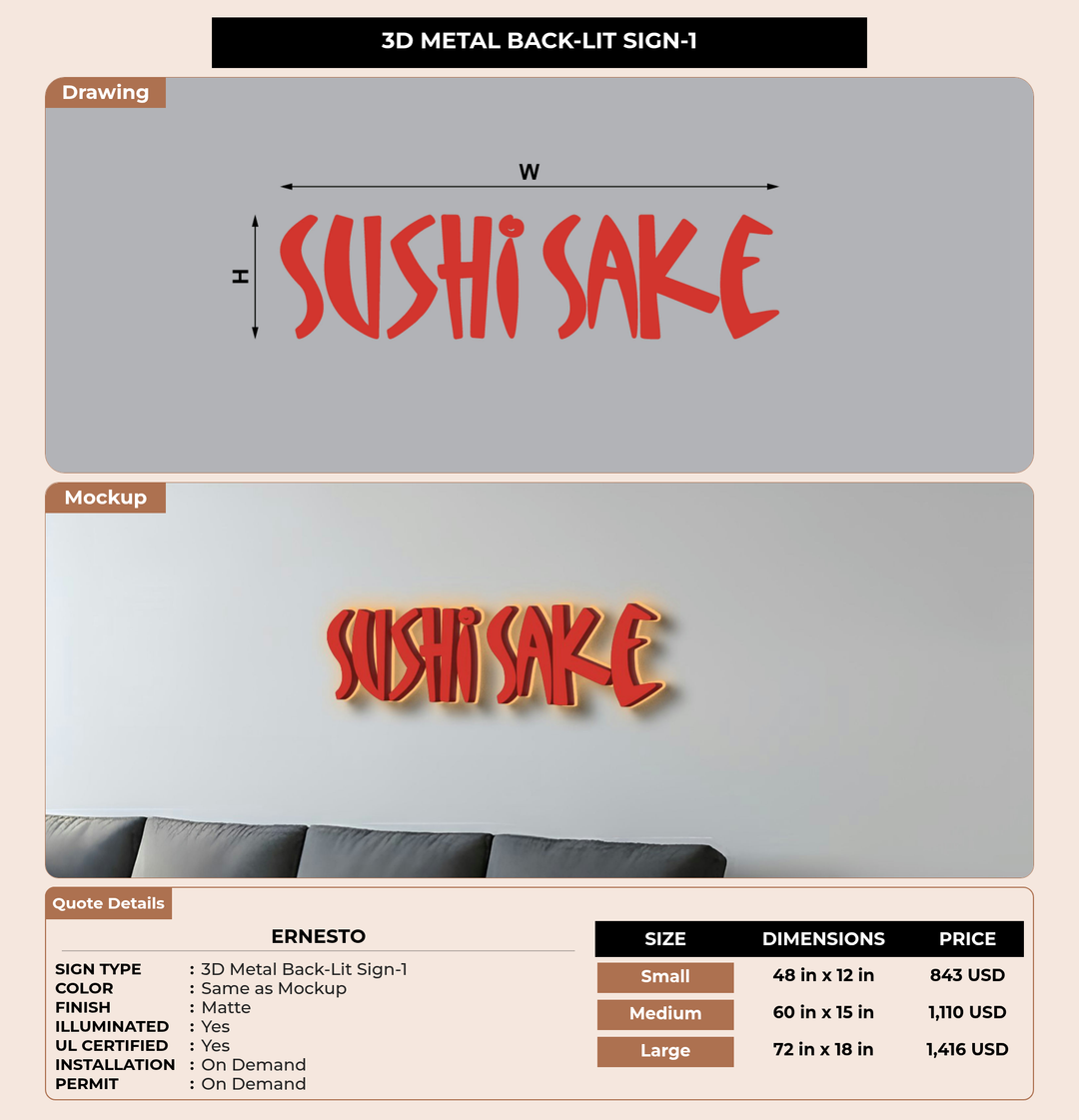 CUSTOM MOCKUP SIGN FOR Ernesto