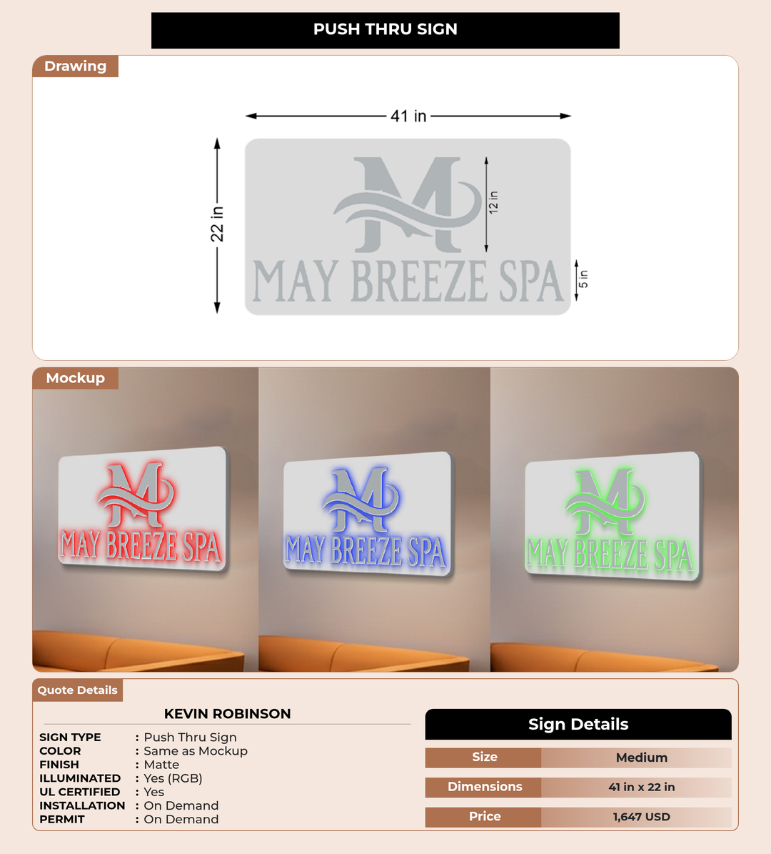 CUSTOM MOCKUP SIGN FOR Kevin Robinson
