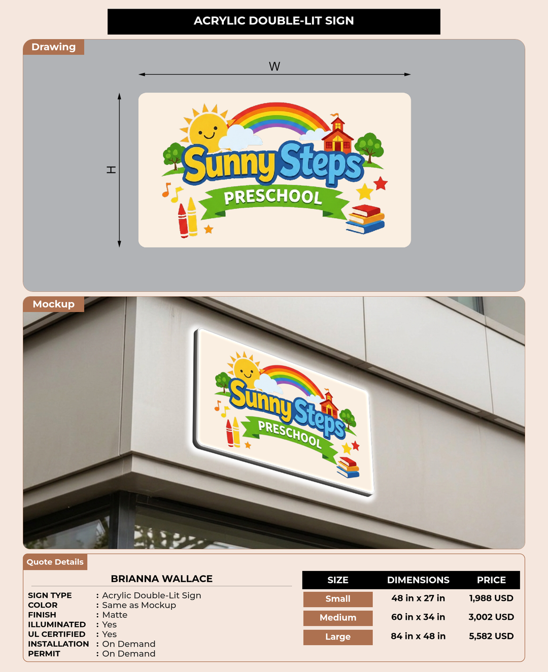 CUSTOM MOCKUP SIGN FOR Brianna Wallace