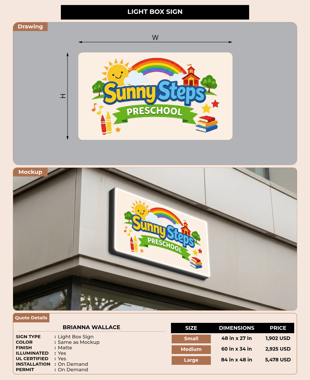 CUSTOM MOCKUP SIGN FOR Brianna Wallace