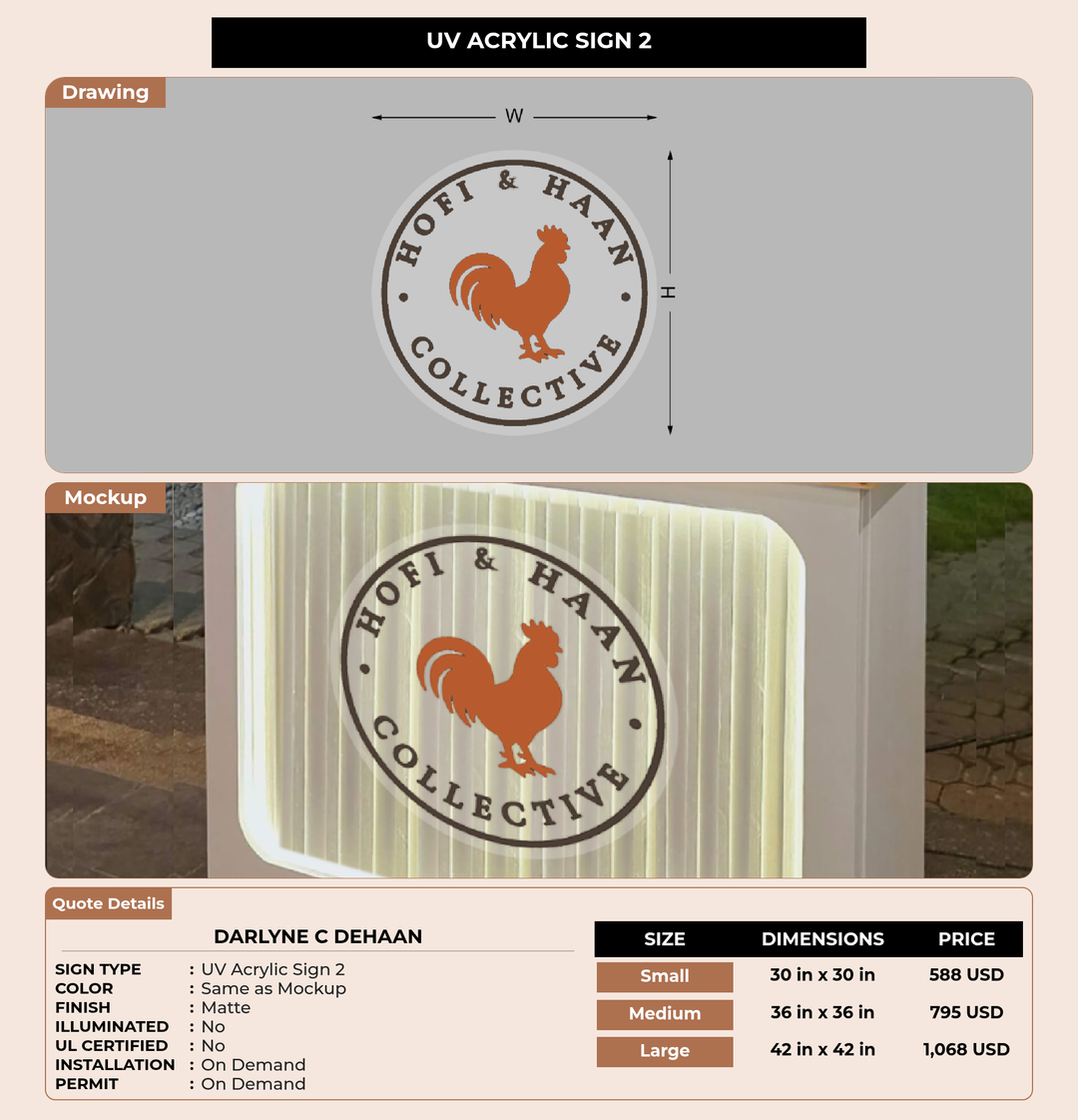 CUSTOM MOCKUP SIGN FOR Darlyne C Dehaan