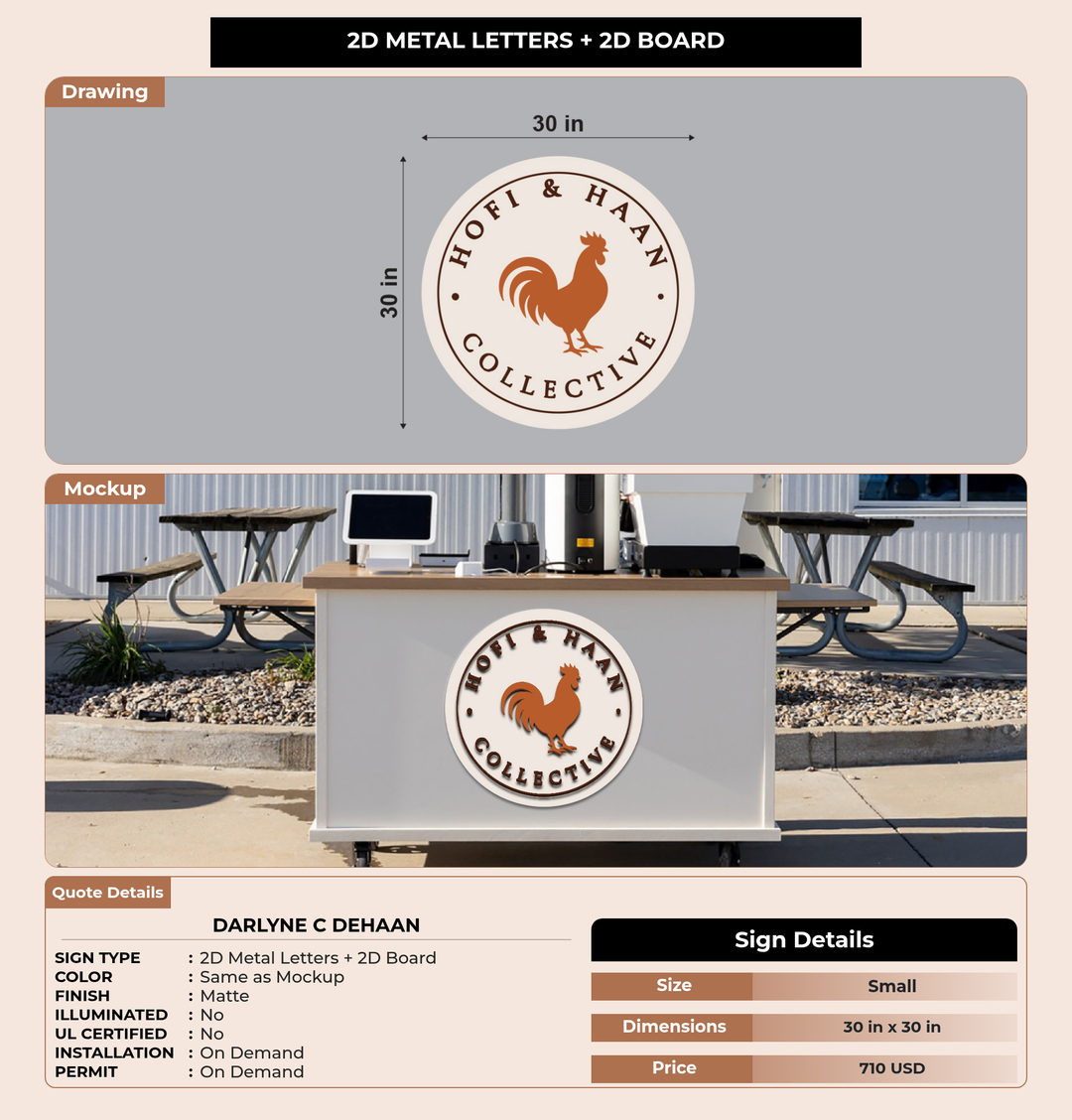 CUSTOM MOCKUP SIGN FOR Darlyne C Dehaan