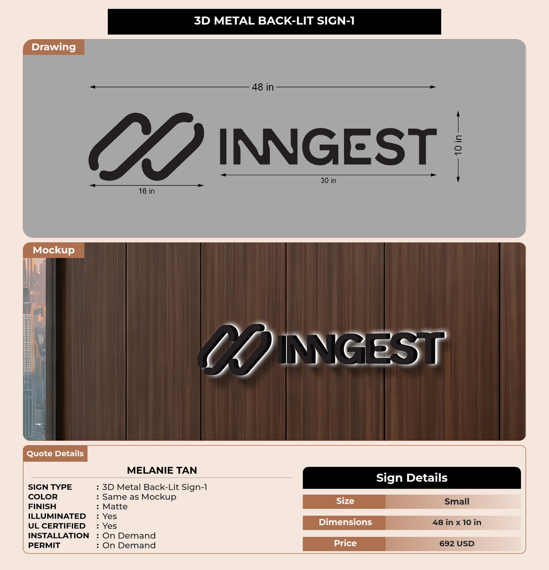CUSTOM MOCKUP SIGN FOR Melanie Tan