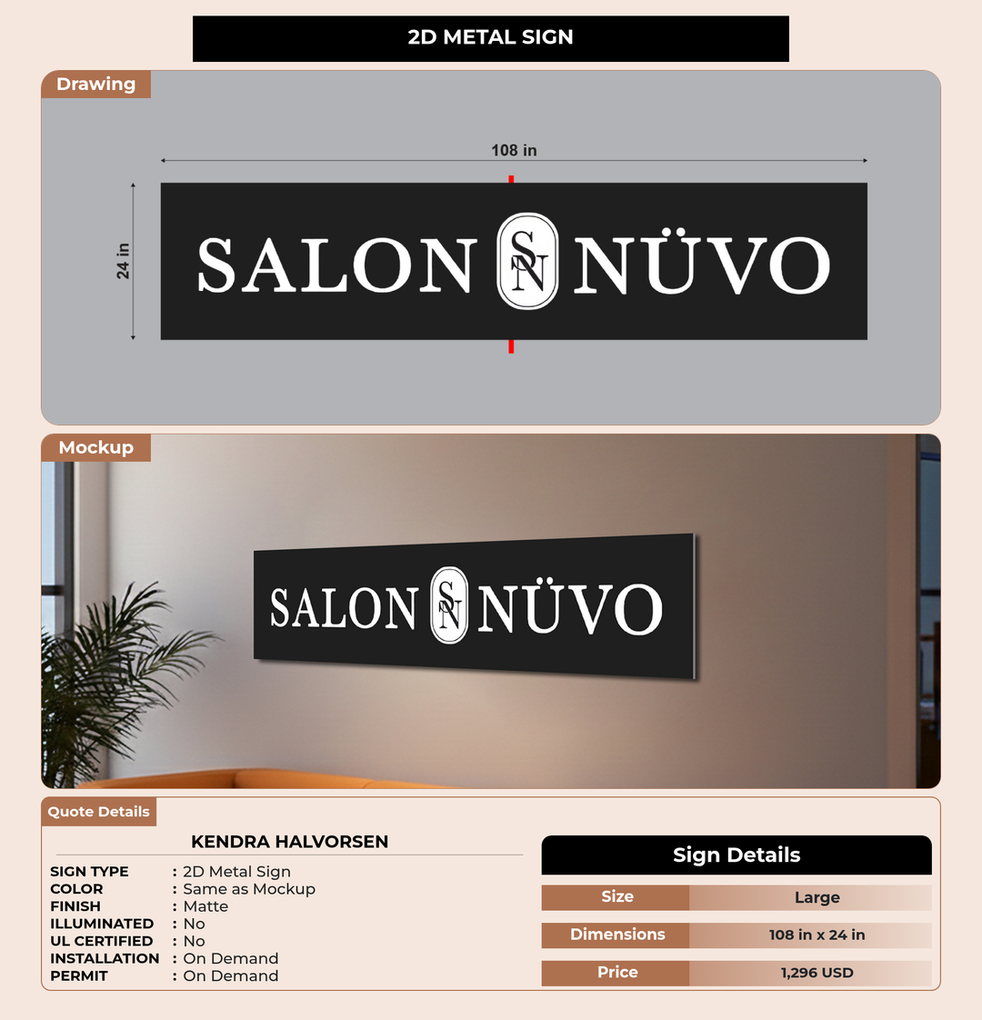 CUSTOM MOCKUP SIGN FOR Kendra Halvorsen
