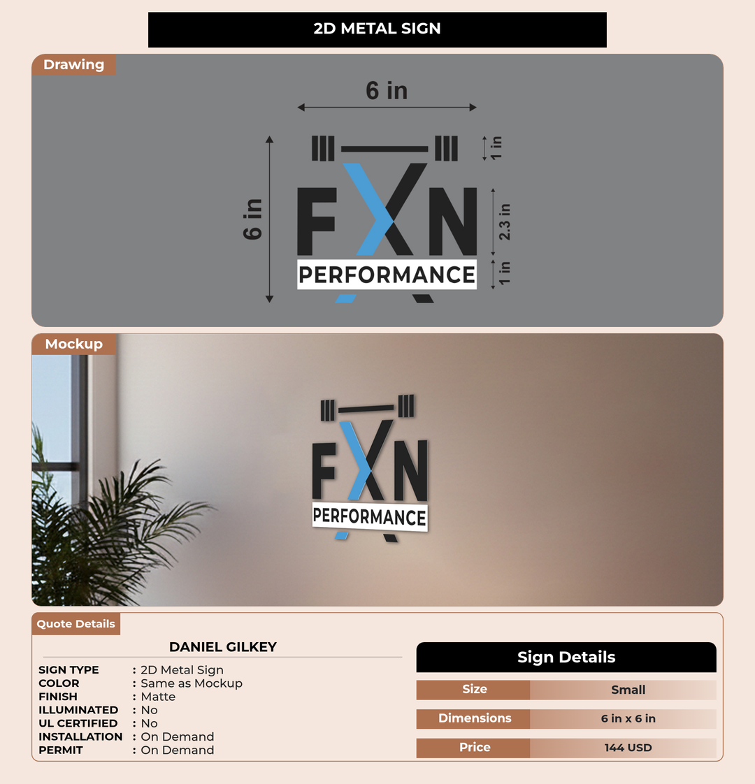 CUSTOM MOCKUP SIGN FOR Daniel Gilkey