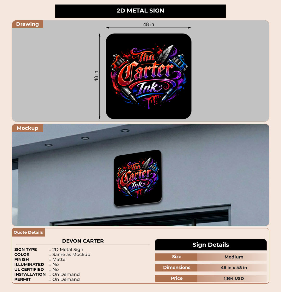 CUSTOM MOCKUP SIGN FOR Devon Carter