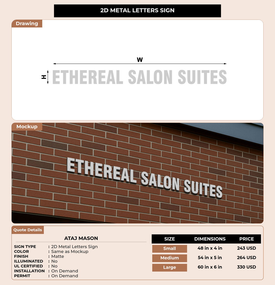 CUSTOM MOCKUP SIGN FOR Ataj Mason