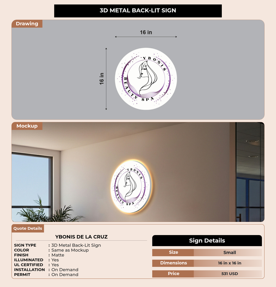 CUSTOM MOCKUP SIGN FOR Ybonis  De La Cruz