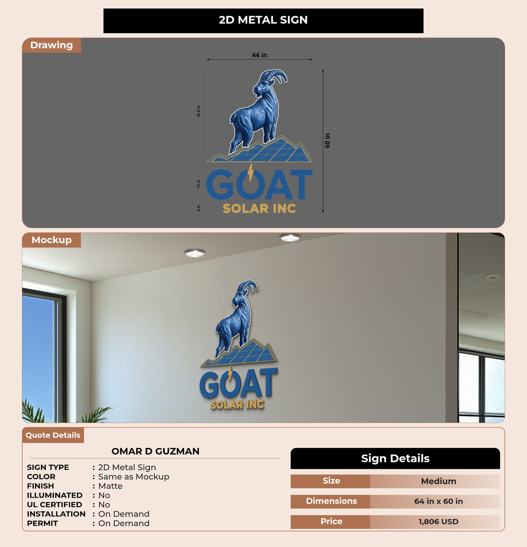 CUSTOM MOCKUP SIGN FOR OMAR D GUZMAN