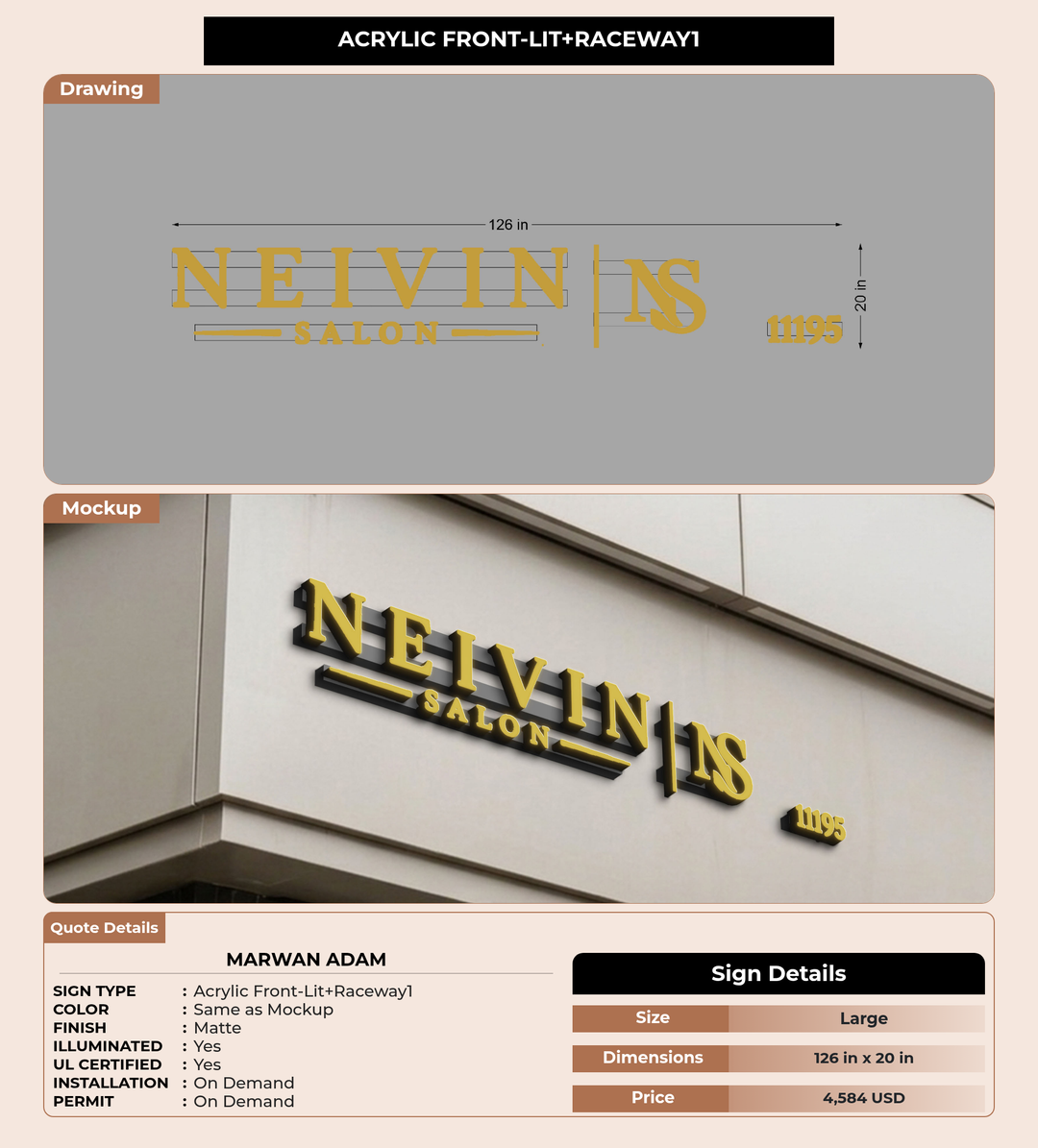 CUSTOM MOCKUP SIGN FOR Marwan Adam