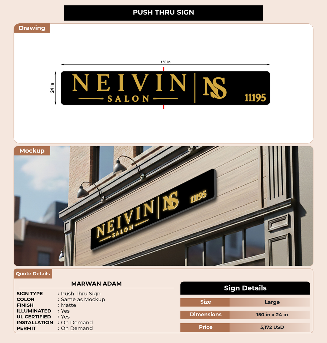 CUSTOM MOCKUP SIGN FOR Marwan Adam