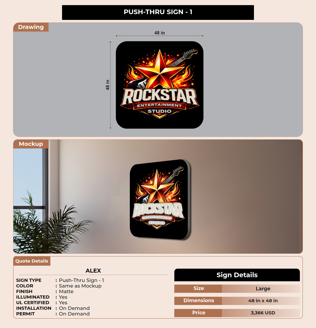 CUSTOM MOCKUP SIGN FOR Alex