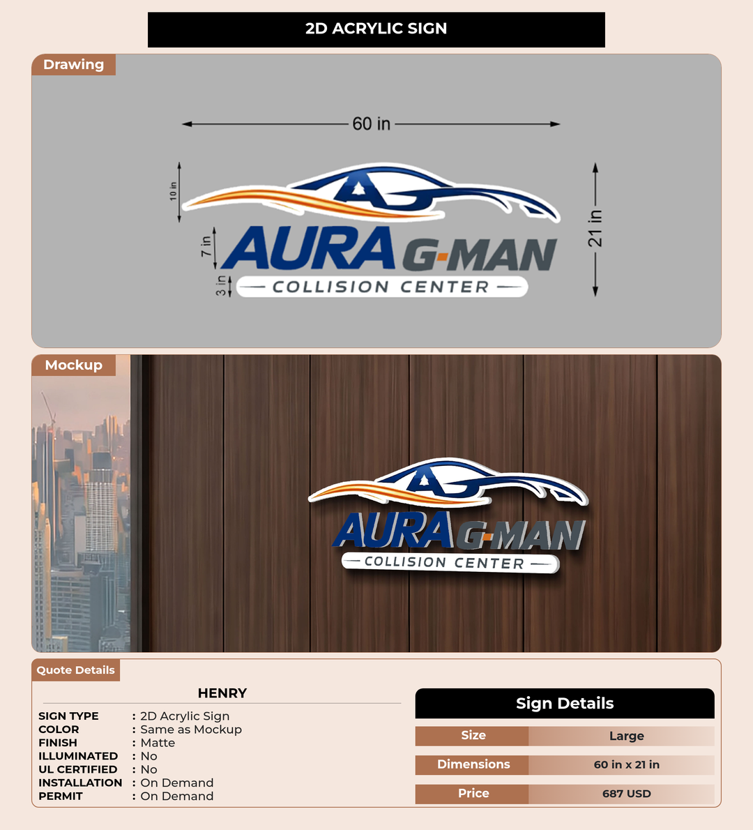 CUSTOM MOCKUP SIGN FOR Henry