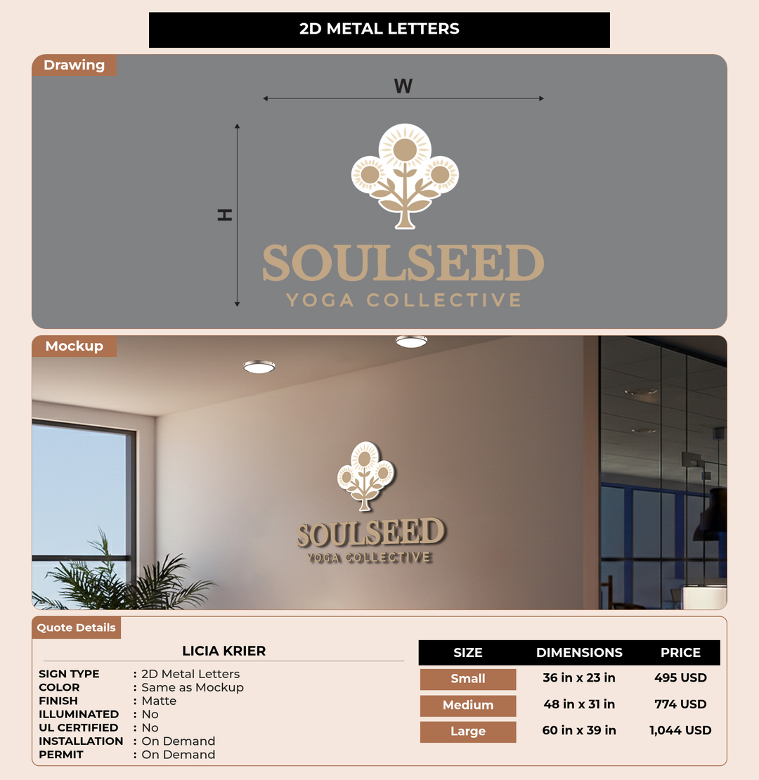 CUSTOM MOCKUP SIGN FOR Licia Krier