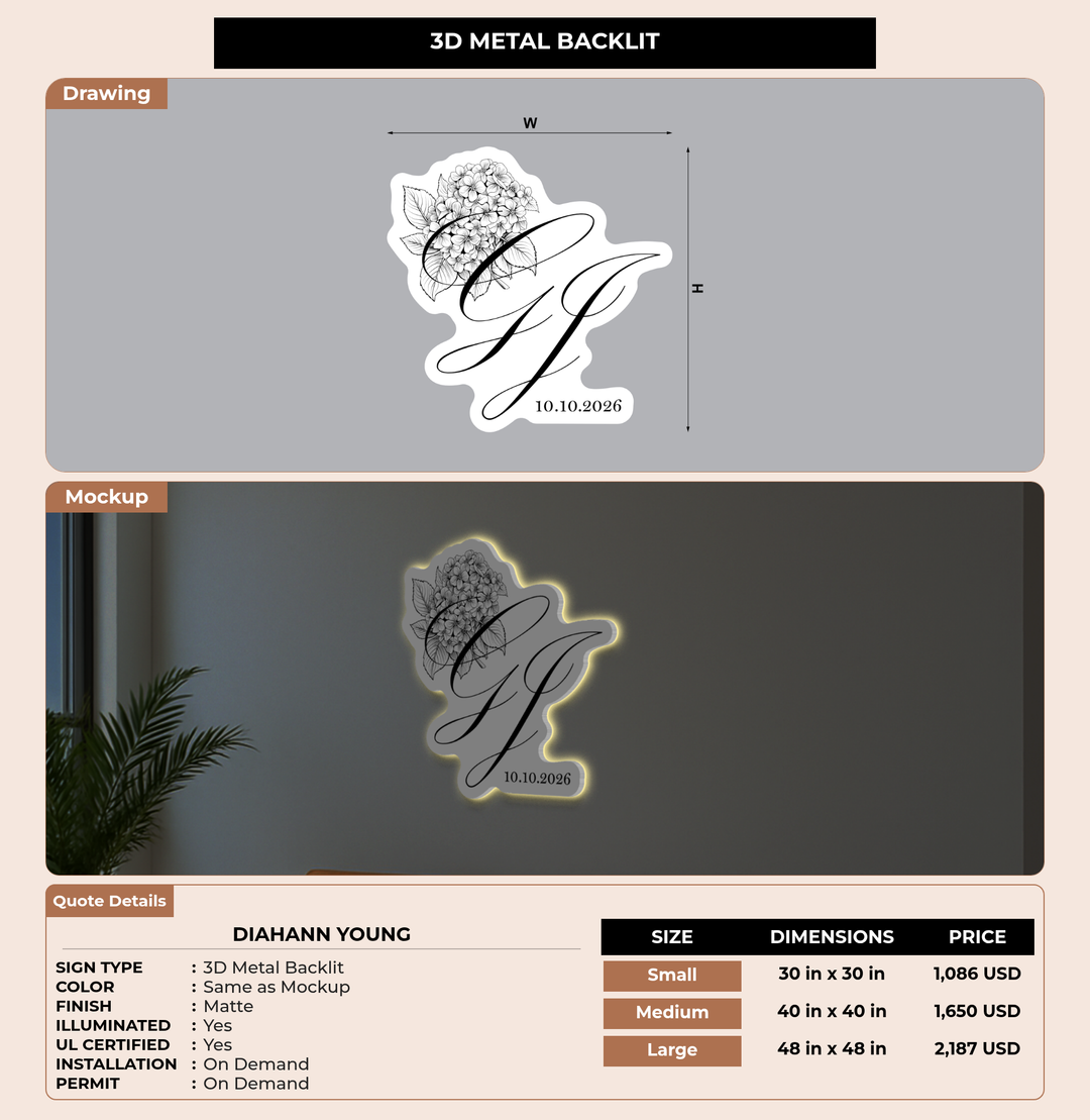 CUSTOM MOCKUP SIGN FOR Diahann Young