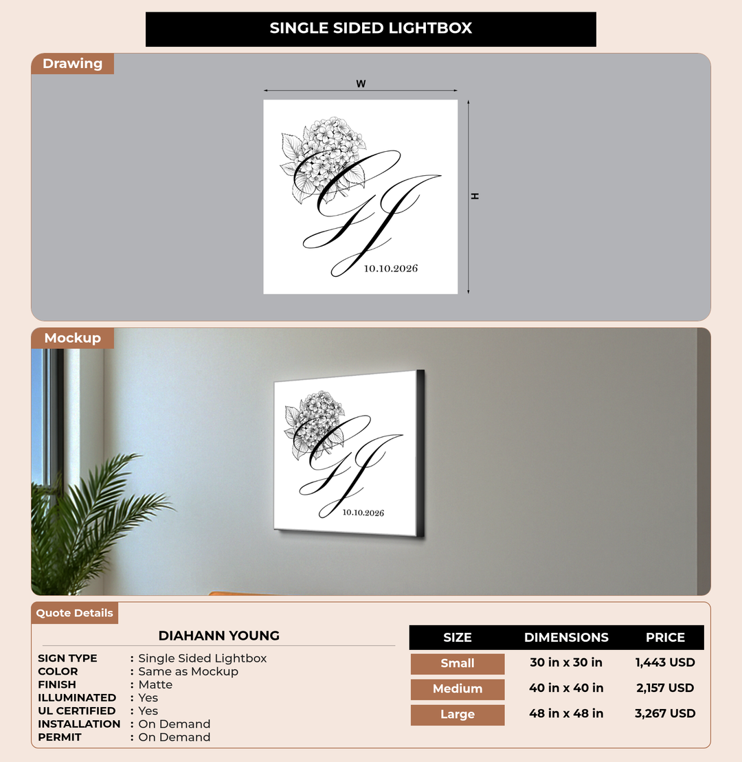 CUSTOM MOCKUP SIGN FOR Diahann Young