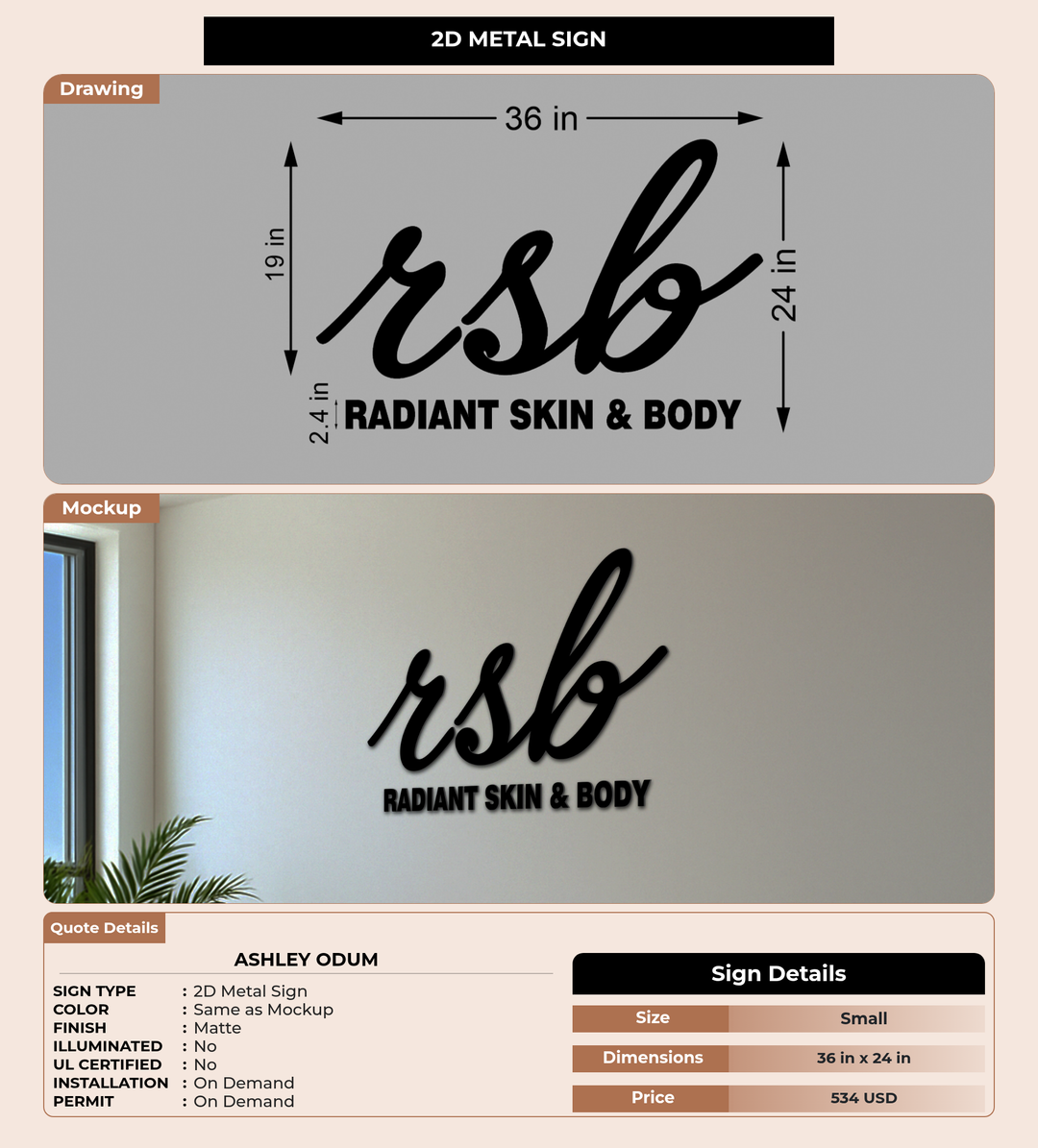 CUSTOM MOCKUP SIGN FOR Ashley Odum