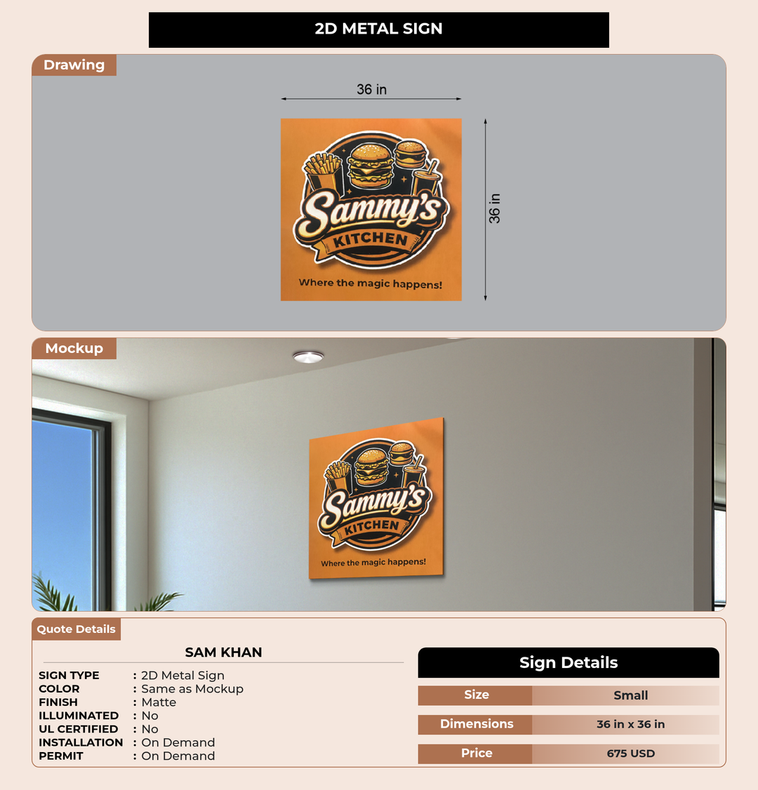 CUSTOM MOCKUP SIGN FOR Sam khan