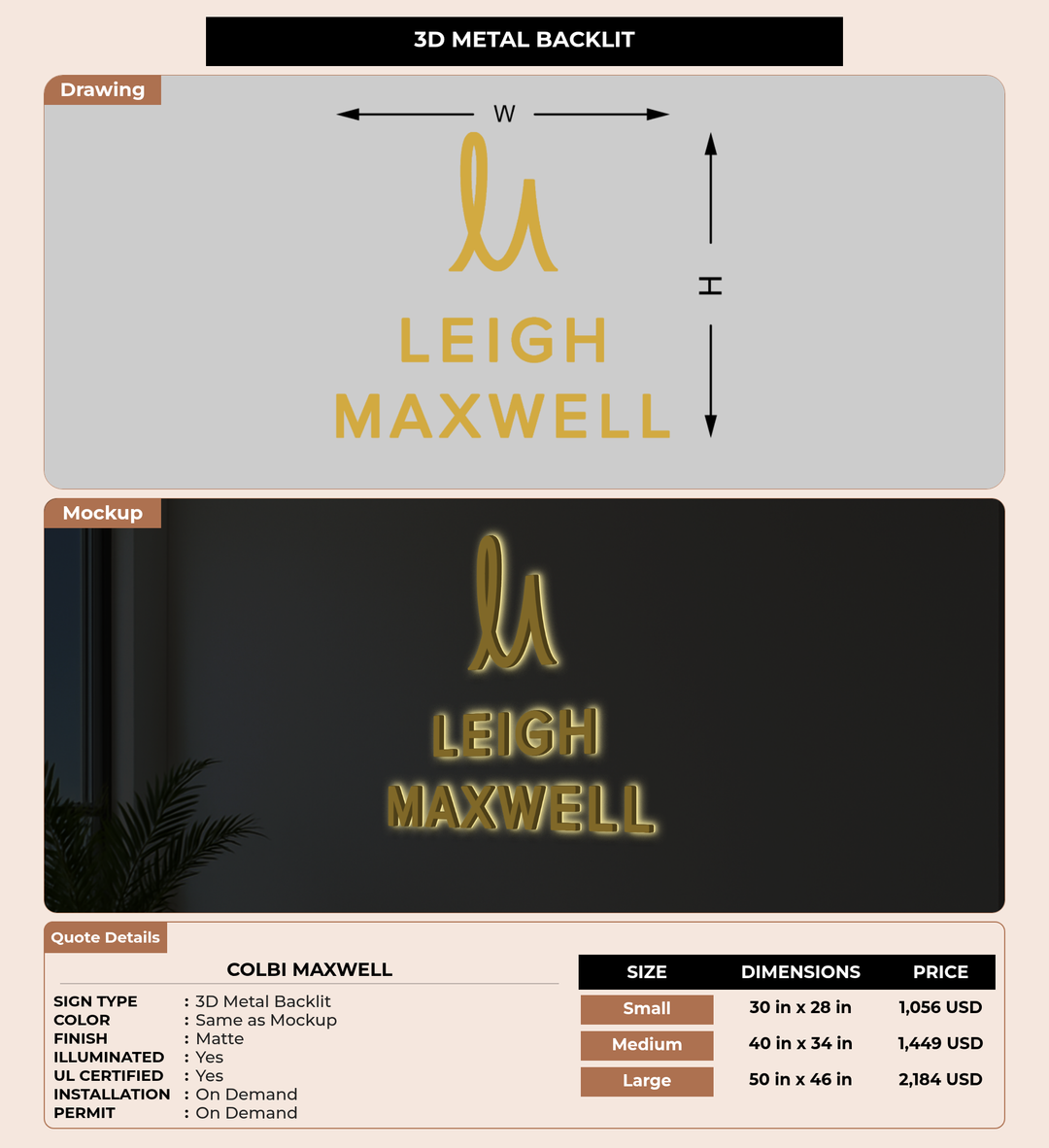 CUSTOM MOCKUP SIGN FOR Colbi Maxwell