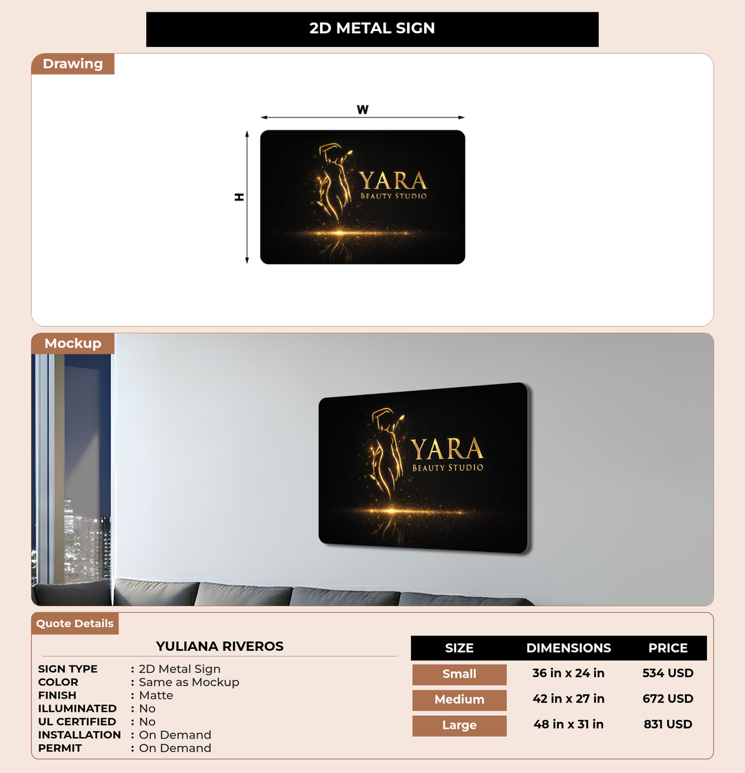 CUSTOM MOCKUP SIGN FOR Yuliana Riveros