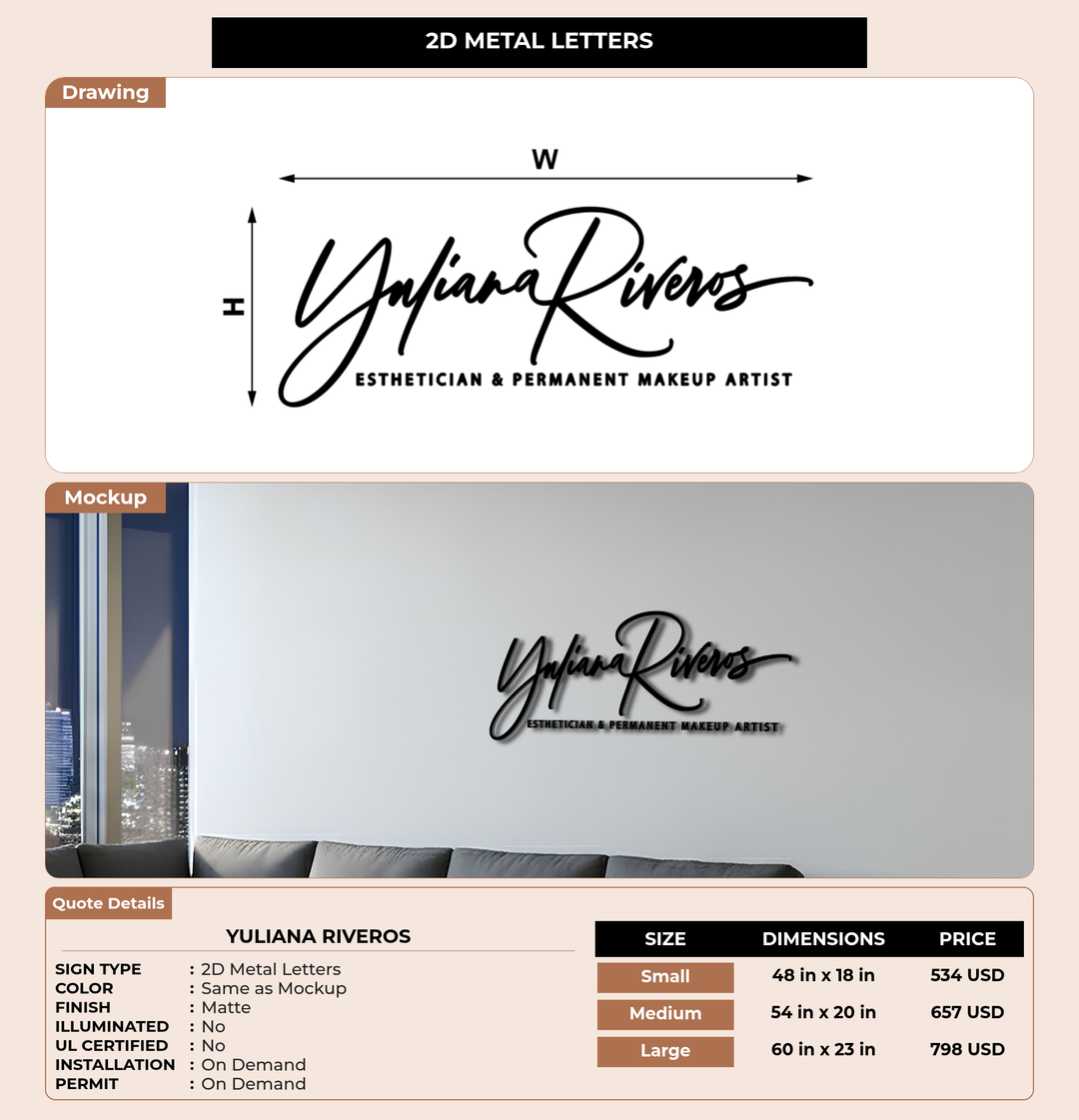 CUSTOM MOCKUP SIGN FOR Yuliana Riveros