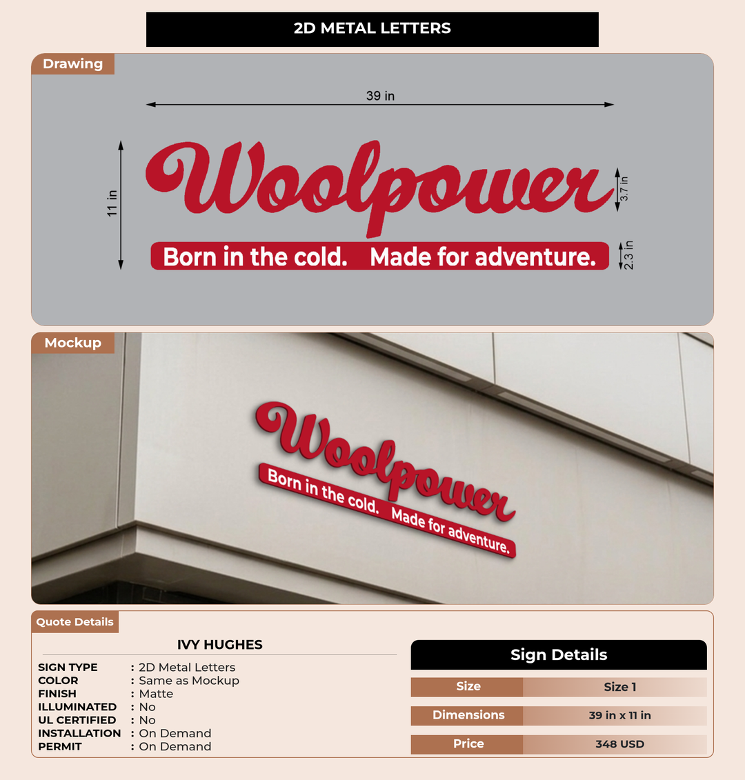 CUSTOM MOCKUP SIGN FOR Ivy Hughes