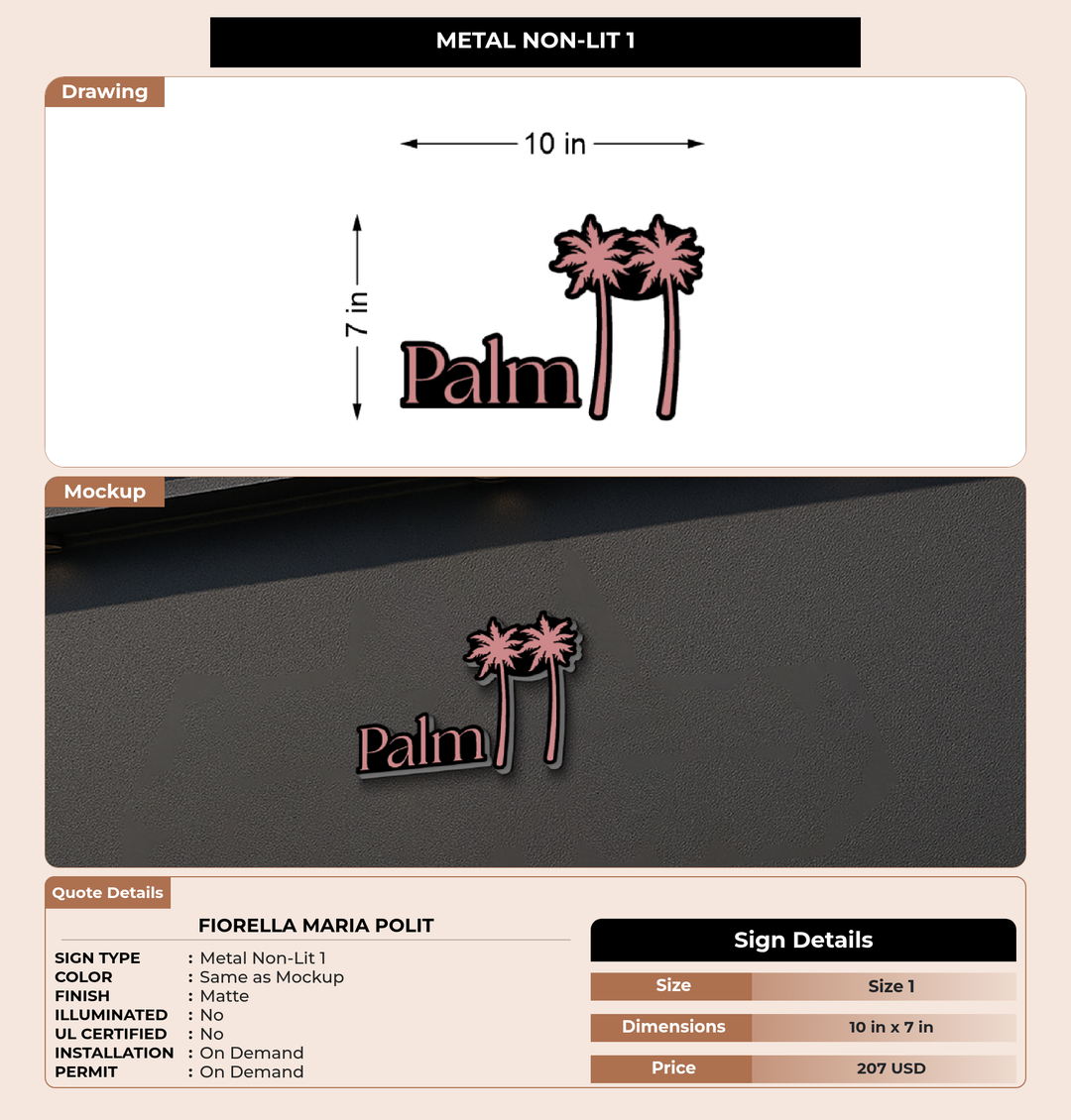 CUSTOM MOCKUP SIGN FOR Fiorella Maria Polit