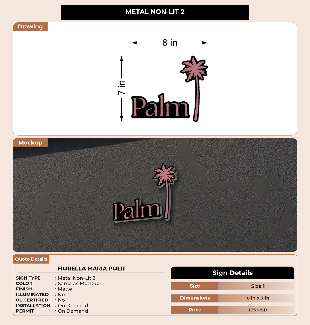 CUSTOM MOCKUP SIGN FOR Fiorella Maria Polit