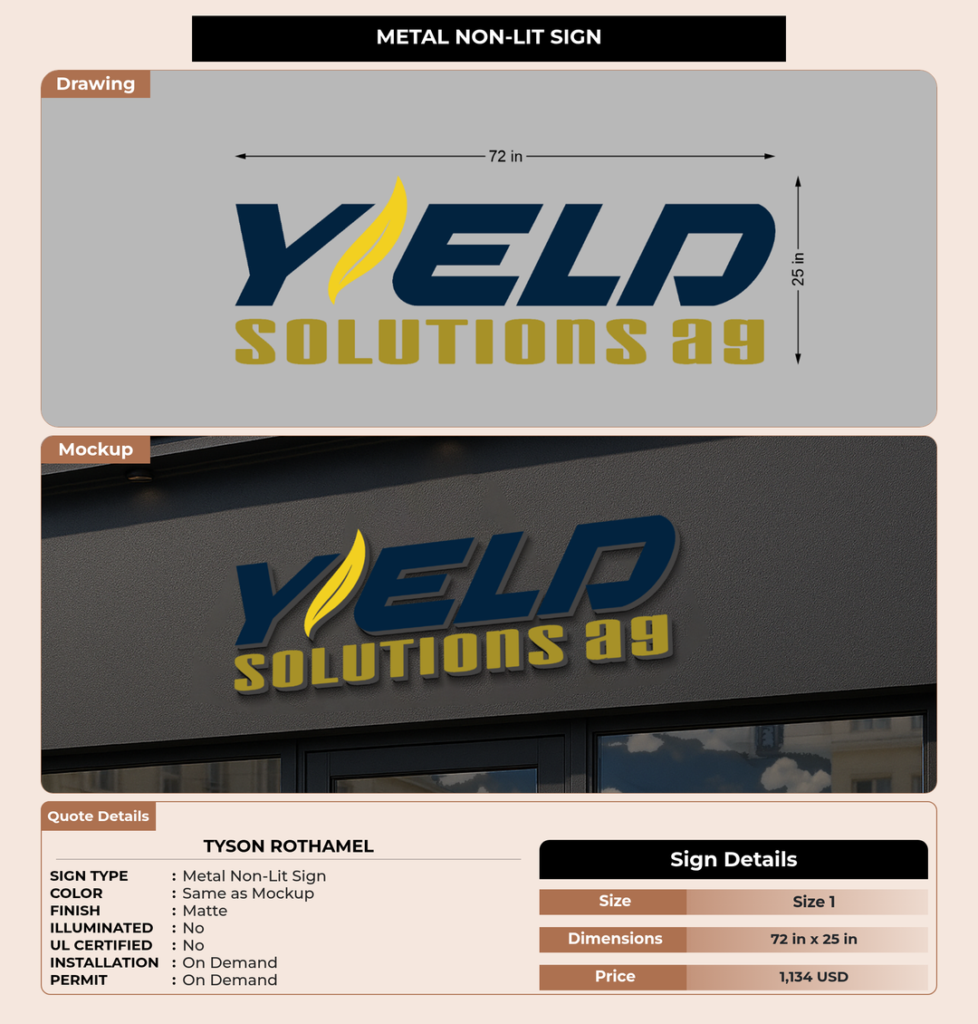 CUSTOM MOCKUP SIGN FOR Tyson Rothamel